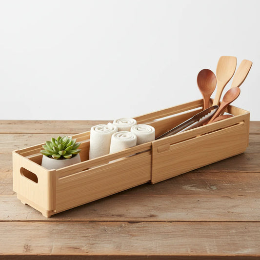 Organisateur de tiroir réglable – Boîte de rangement rétractable et empilable